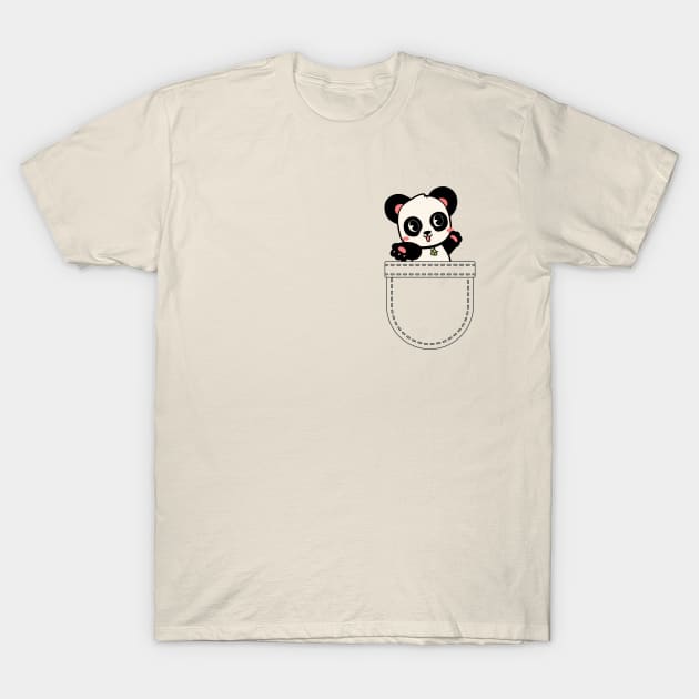 Happy dancing panda in pocket T-Shirt by Shirt Vibin